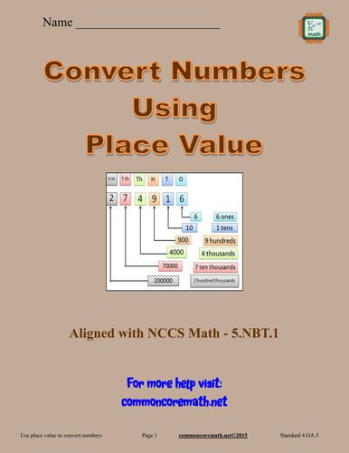 Convert Numbers Using Place Value - 5.NBT.1