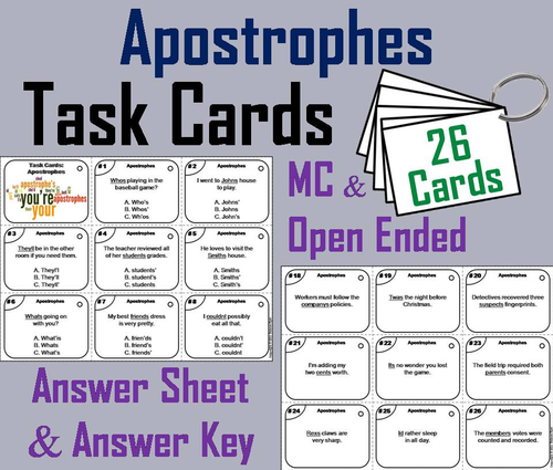 Apostrophes Task Cards