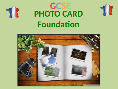 AQA French GCSE - 15 Photo cards - Foundation Level / Tier with questions (New) (Speaking) (2016)