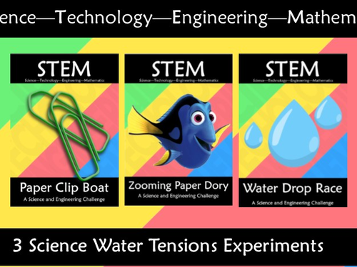 STEM Water Tension Experiment Challeng Bundle