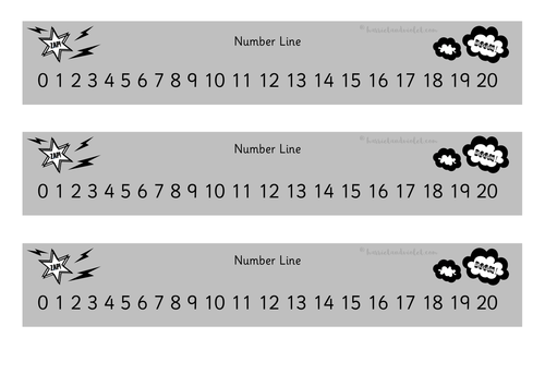 Superhero Number line 0-20