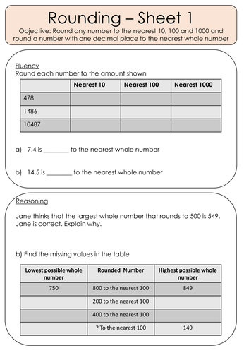 Mastery Maths - Rounding to 10, 100, 1000 and whole numbers