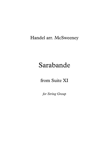 Sarabande - Handel (for String Group)