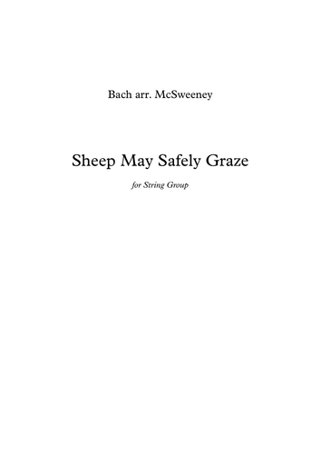 Sheep May Safely Graze by Bach (String Group sheet music)