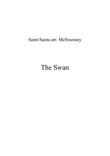 The Swan from The Carnival of the Animals (String Group sheet music)