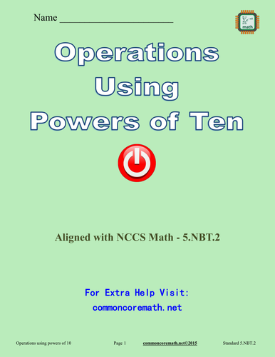 Operations Using Powers of 10 - 5.NBT.2