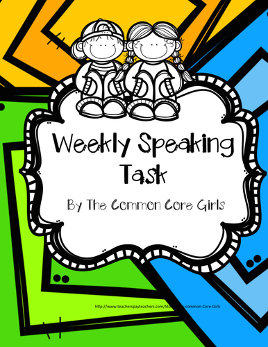 Speaking Task-Year Long Set of  Weekly Prompts-Gr 2-5