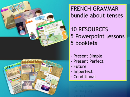 French Grammar Bundle all in one : Conditionnel / Imparfait / Présent simple / Futur et passé composé