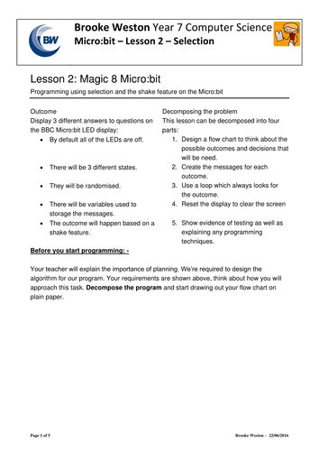 Microbit Lesson 2 - Magic 8 Ball