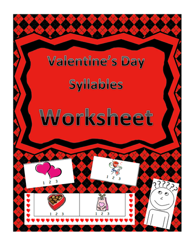 Valentine's Day-Themed Syllables Count Worksheet