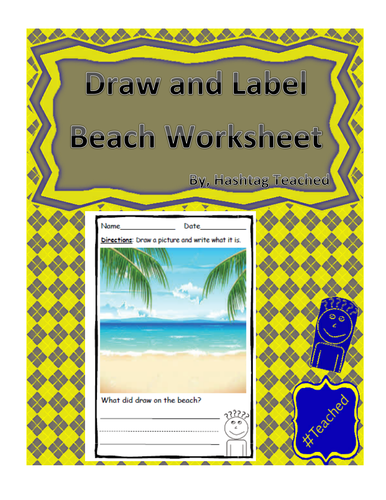 Draw and Label Beach Scene (Building Early Vocabulary)