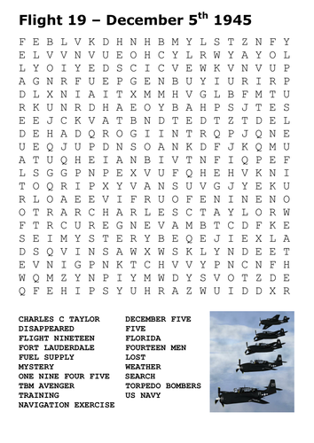 Flight 19 Word Search