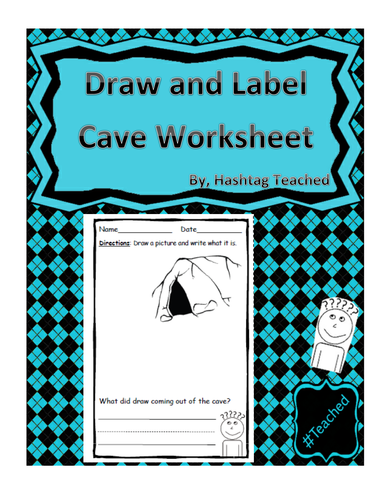 Draw and Label Cave Scene (Building Early Vocabulary)