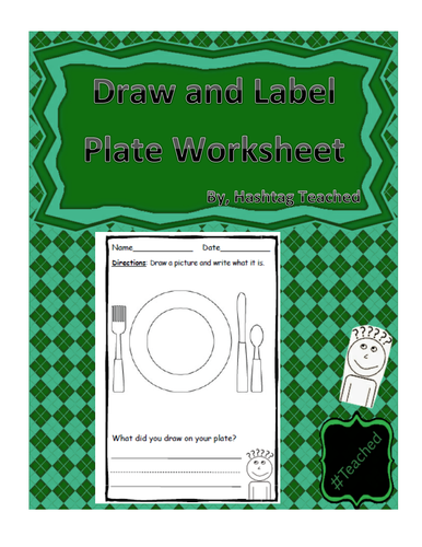 Draw and Label Dining Plate Scene (Building Early Vocabulary)