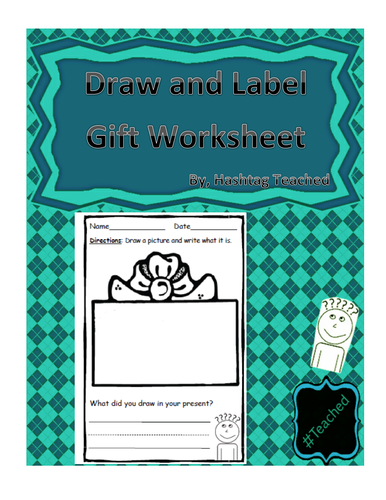 Draw and Label Gift Scene (Building Early Vocabulary)