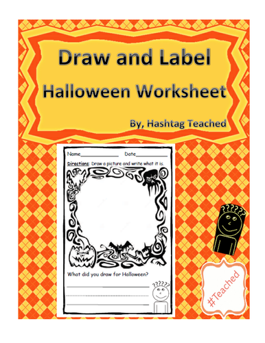 Draw and Label Halloween Scene (Building Early Vocabulary)