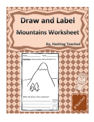 Draw and Label Mountains Scene (Building Early Vocabulary)