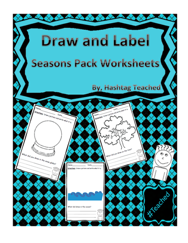 Draw and Label Seasons Pack Scene Bundle (Building Early Vocabulary)