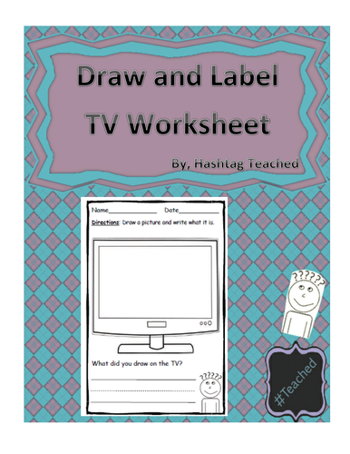 Draw and Label Television Scene (Building Early Vocabulary)
