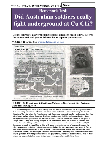 Did Australian soldiers really fight in tunnels at Cu Chi?