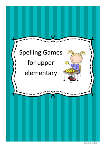 Spelling Games for Upper Primary/ Elementary School - Preview