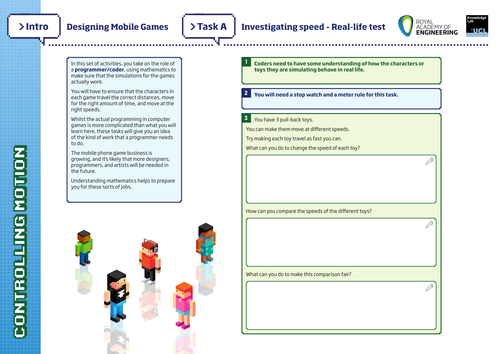 Controlling motion - A Cornerstone Maths  investigation of  linear functions
