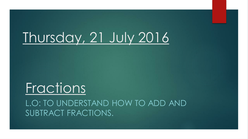 Reviewing operations with fractions KS3/4