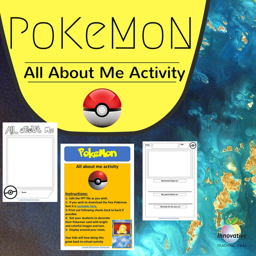 Pokémon Go: All About Me Editable Activity
