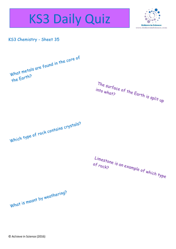 ks3 revision bundle on earth and rocks