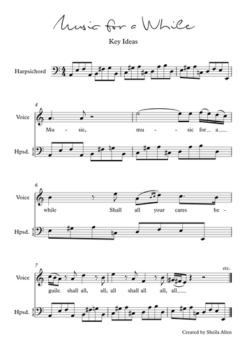 Missing Notes Exercises (and key themes) Music for a While (Edexcel GCSE Music 9-1) AoS2