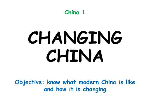China 1: "CHANGING CHINA"