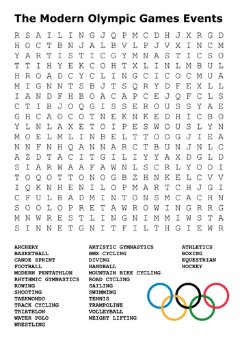 olympic games word search by mael uk teaching resources