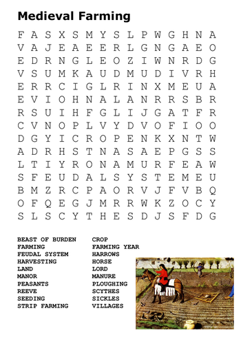 Medieval Farming Word Search