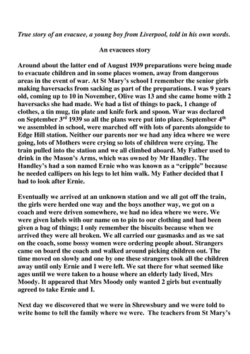 Memories from a Second World War evacuee