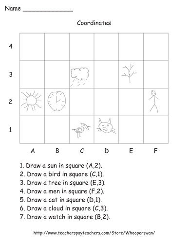 Coordinates Worksheets