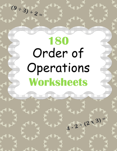 Order of Operations Worksheets