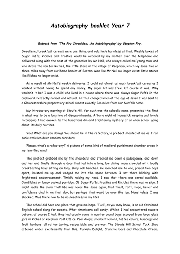 Child autobiography example image