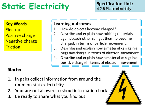 New AQA Physics Static Electricity Lesson