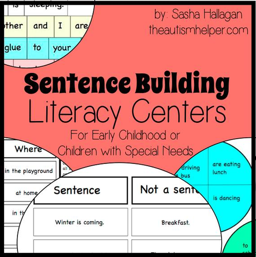 4 Sentence Building Literacy Centers for Special Education