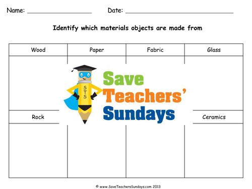 KS1 Materials Around Our Homes Lesson Plan, Worksheets and Room Images