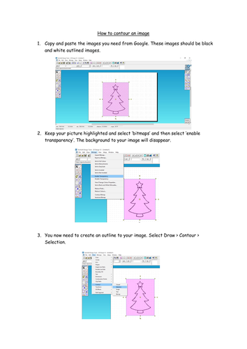 Using 2D Design - contouring images - step by step | Teaching Resources