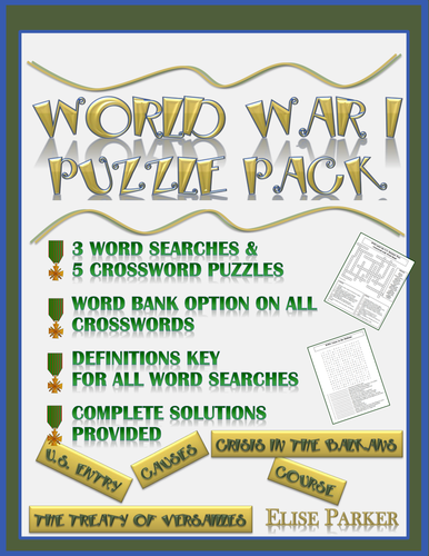 WWI Puzzle Pack: World War I Word Search and Crossword Puzzles