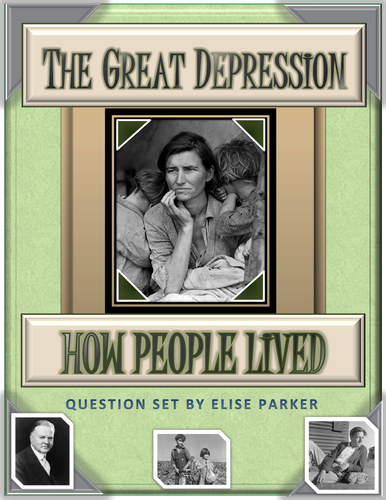 Great Depression Worksheets: How People Lived -- PDF Version