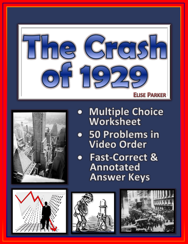 The Crash of 1929 Worksheets / The Crash of 1929 Test