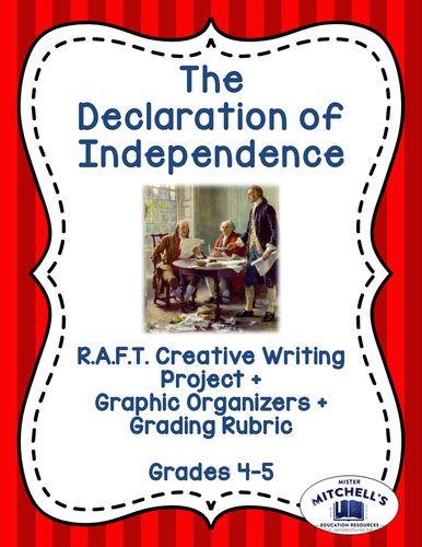 The Declaration of Independence R.A.F.T. Creative Writing Project is an excellent assignment to use