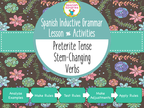 Spanish Inductive Grammar Lesson:  Preterite Tense Stem-Changing Verbs