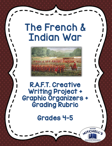 French & Indian War RAFT Creative Writing Project + Graphic Organizers + Rubric