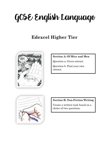 GCSE English Language Edexcel Legacy- Pack for Resit Group Of Mice and Men