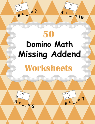 Domino Math Worksheets: Missing Addend