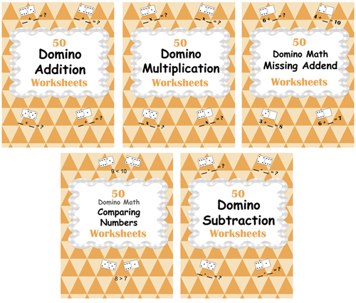 Domino Math Worksheets Bundle